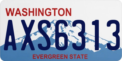 WA license plate AXS6313