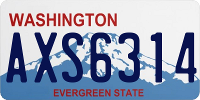 WA license plate AXS6314