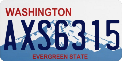 WA license plate AXS6315