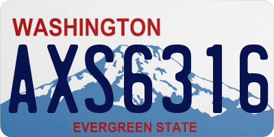 WA license plate AXS6316
