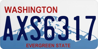 WA license plate AXS6317