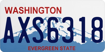 WA license plate AXS6318