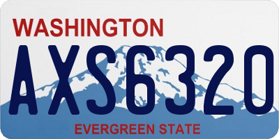 WA license plate AXS6320