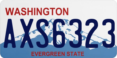 WA license plate AXS6323