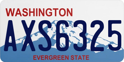 WA license plate AXS6325