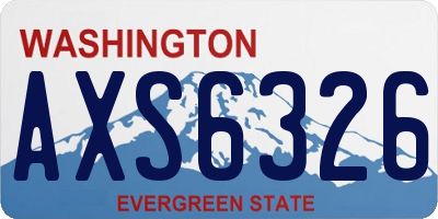 WA license plate AXS6326