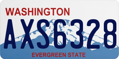 WA license plate AXS6328