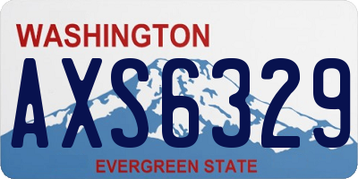 WA license plate AXS6329
