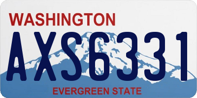 WA license plate AXS6331