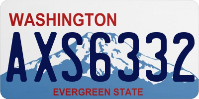 WA license plate AXS6332