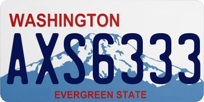 WA license plate AXS6333