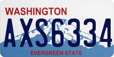 WA license plate AXS6334