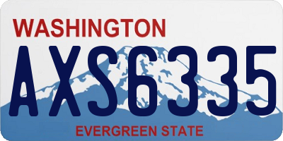 WA license plate AXS6335