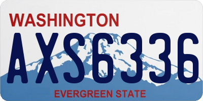 WA license plate AXS6336