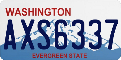 WA license plate AXS6337