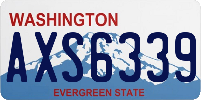 WA license plate AXS6339