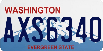 WA license plate AXS6340