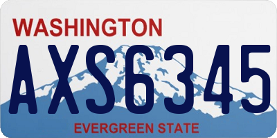 WA license plate AXS6345