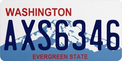 WA license plate AXS6346
