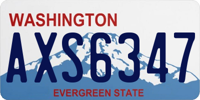 WA license plate AXS6347