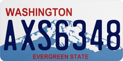 WA license plate AXS6348