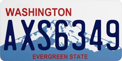 WA license plate AXS6349