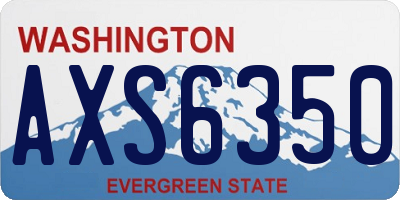 WA license plate AXS6350