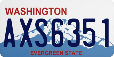 WA license plate AXS6351