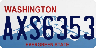 WA license plate AXS6353