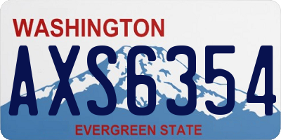 WA license plate AXS6354