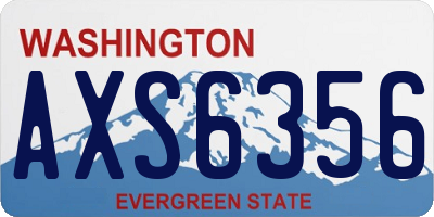 WA license plate AXS6356