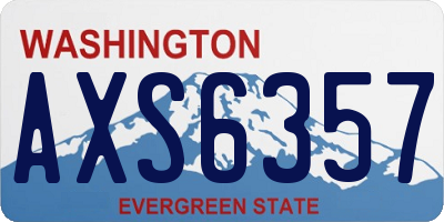 WA license plate AXS6357