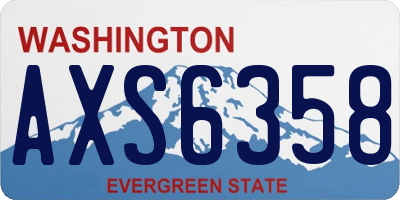 WA license plate AXS6358