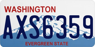 WA license plate AXS6359