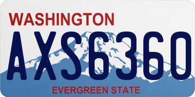 WA license plate AXS6360