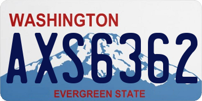 WA license plate AXS6362