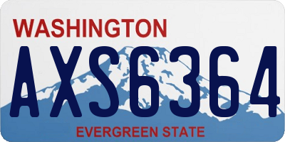 WA license plate AXS6364