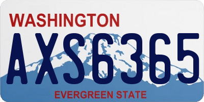 WA license plate AXS6365