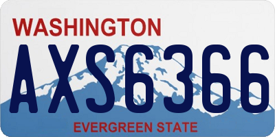 WA license plate AXS6366