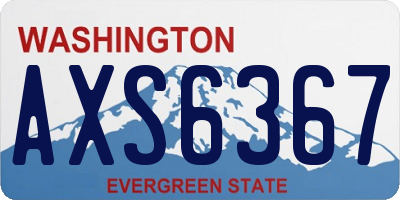 WA license plate AXS6367