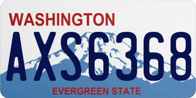 WA license plate AXS6368