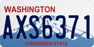 WA license plate AXS6371