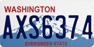 WA license plate AXS6374