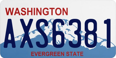 WA license plate AXS6381
