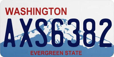 WA license plate AXS6382