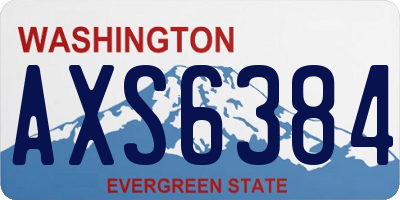 WA license plate AXS6384