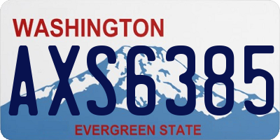 WA license plate AXS6385