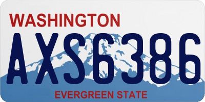 WA license plate AXS6386