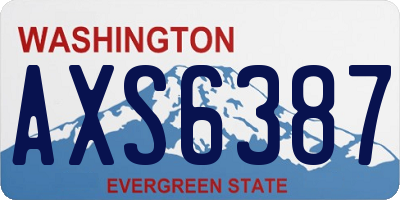 WA license plate AXS6387