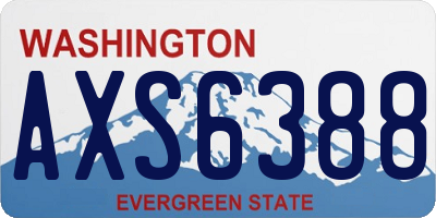WA license plate AXS6388